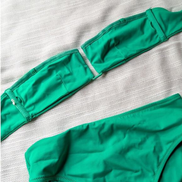 COS Green Halterneck Bandeau Bikini Top and Bikini Bottom Set, size 6 - Picture 3 of 12